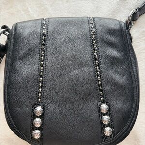 Brighton Small Black Leather Crossbody Bag